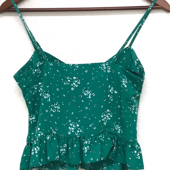 Topshop green floral peplum cami - Picture 3 of 4
